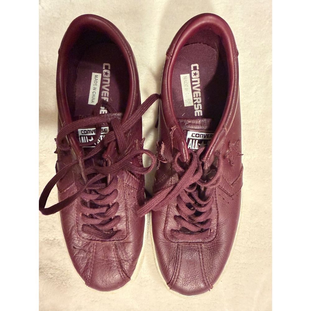 Converse All Star Pro Leather Low Burgundy Sneakers 157800C Mens 7.5 Womens 9